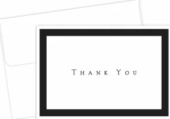 Great Papers! Note Card and White Envelopes, Thank You, Tuxedo Black, 4.875" x 3.375"(folded), 50 count