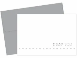 Great Papers! Note Card and White Envelopes, Thank You, Silver Foil Lotsa Dots, 4.875" x 3.375"(folded), 24 count