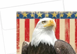 Great Papers! Note Card and White Envelopes, Patriotic with Gold Foil, 4.875" x 3.375"(folded), 20 count