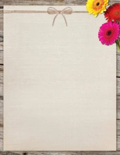 Great Papers! Stationery Letterhead, Three Gerber Daisies, 8.5" x 11", Printer Compatible, 80 sheets