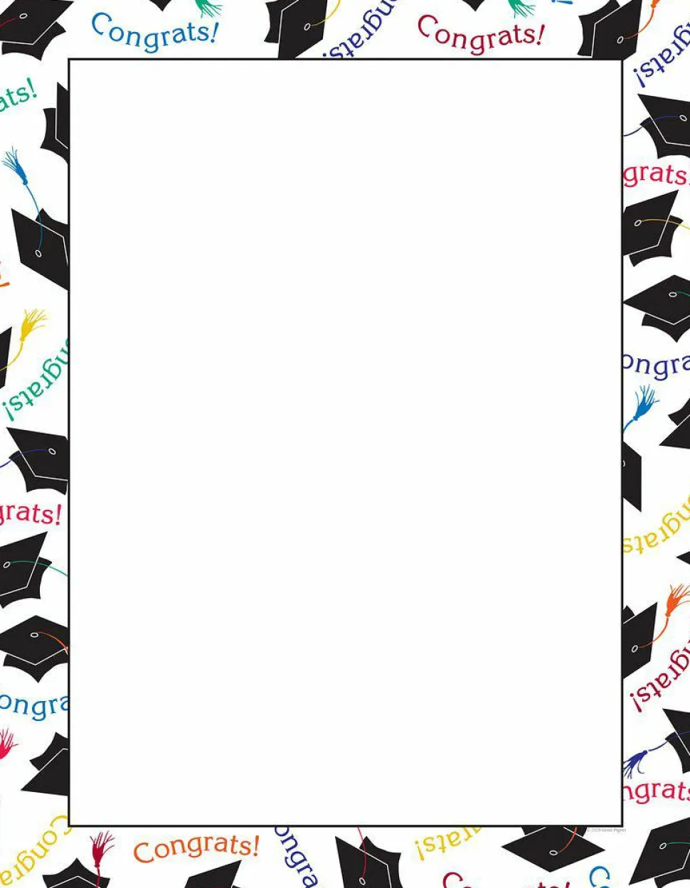 Great Papers! Stationery Letterhead, Grad Corner, 8.5" x 11", Printer Compatible, 80 sheets
