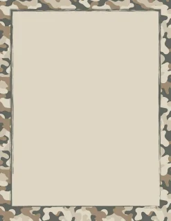 Great Papers! Stationery Letterhead, Camo, 8.5" x 11", Printer Compatible, 80 sheets