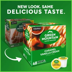 Green Mountain Coffee Caramel Vanilla Cream Coffee K-Cup Pods, Light Roast, Box Of 48 Pods
