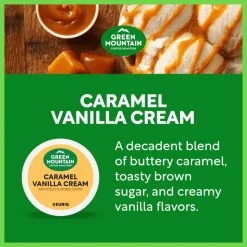Green Mountain Coffee Caramel Vanilla Cream Coffee K-Cup Pods, Light Roast, Box Of 48 Pods