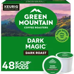 Green Mountain Coffee Dark Magic Extra-Bold Coffee K-Cup Pods, Dark Roast, Classic, Box Of 48 Pods