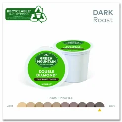 Green Mountain Coffee Double Black Diamond Coffee K-Cups, Dark Roast, 96/Carton