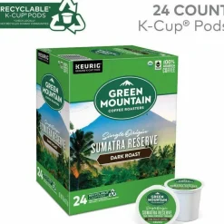 Green Mountain Coffee Fair Trade Organic Sumatran Extra Bold Coffee K-Cups, 24/Box