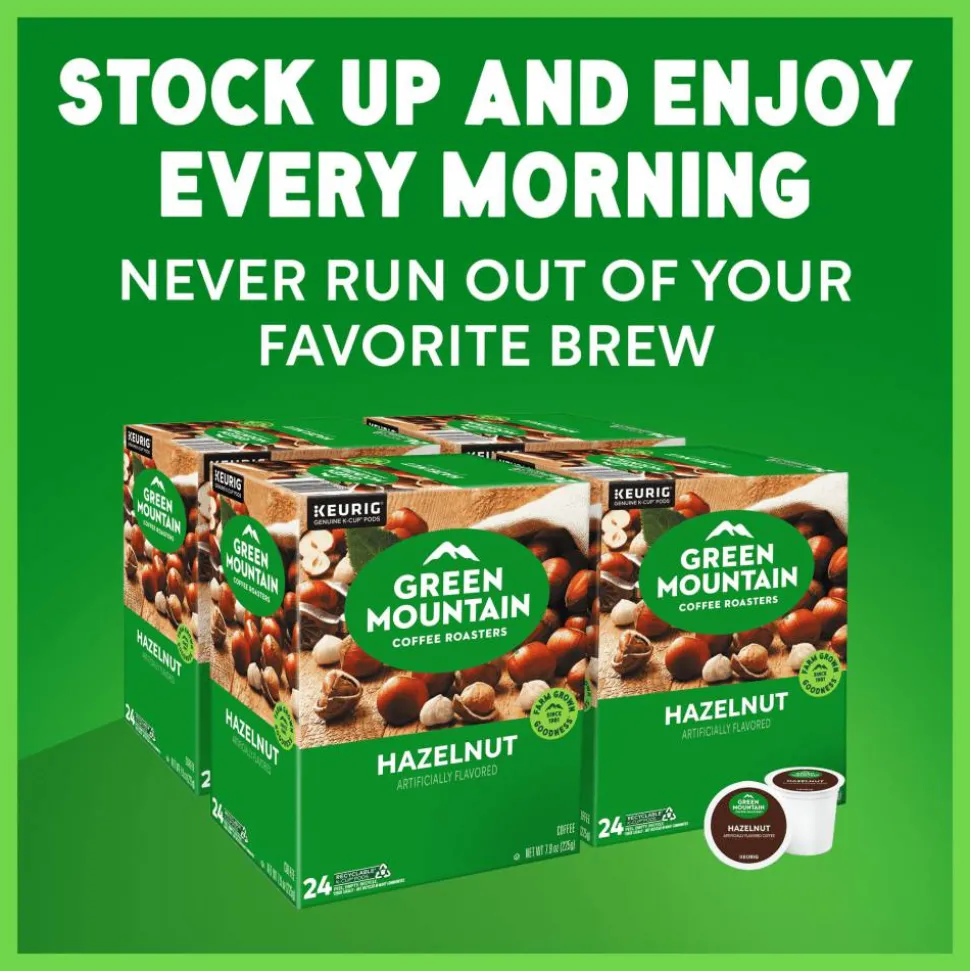 Green Mountain Coffee Hazelnut Coffee K-Cups, Light Roast, 96/Carton
