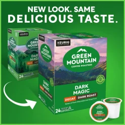 Green Mountain Coffee Roasters Dark Magic Decaf Keurig Single-Serve K-Cup Pods, Dark Roast, 24 Pods Per Pack, Case Of 4 Packs