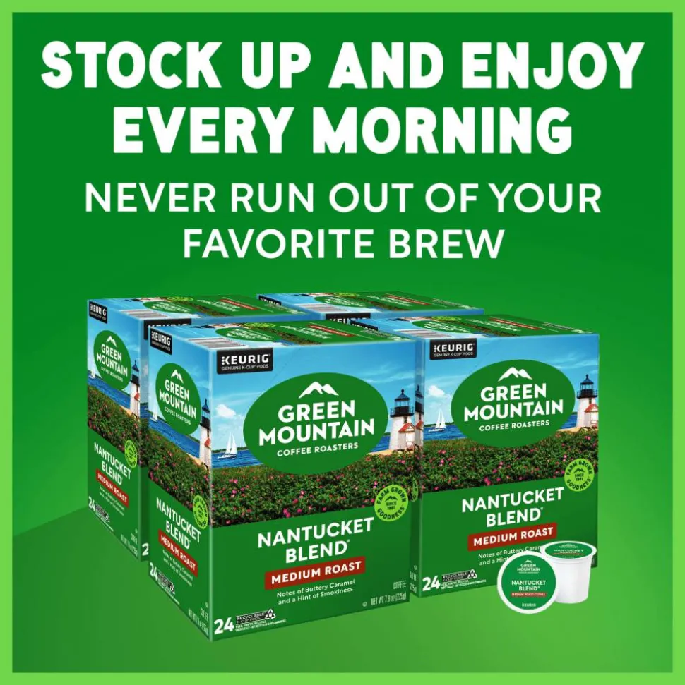 Green Mountain Coffee Roasters Nantucket Blend Keurig Single-Serve K-Cup Pods, Medium Roast, 96 Count, 4 Boxes of 24