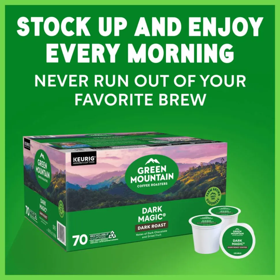 Green Mountain Coffee Roasters Dark Magic Keurig Single-Serve K-Cup Pods, Dark Roast Coffee 70 Count