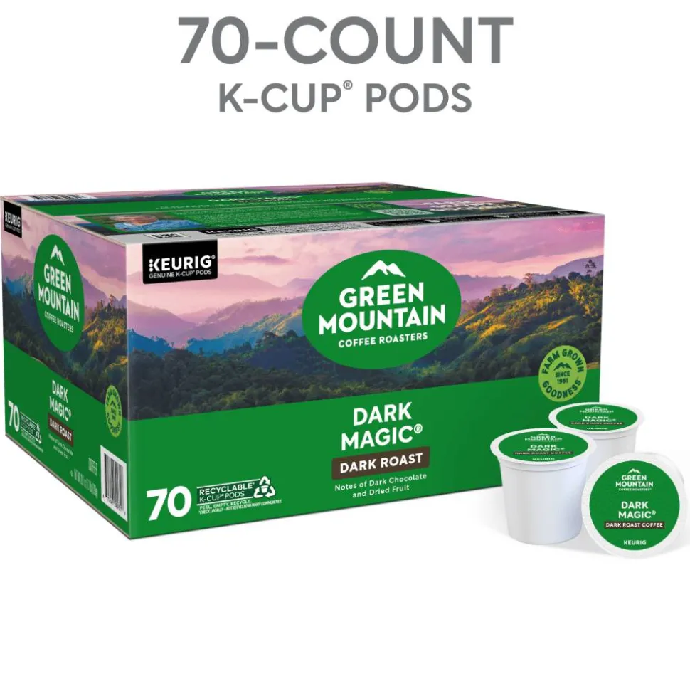 Green Mountain Coffee Roasters Dark Magic Keurig Single-Serve K-Cup Pods, Dark Roast Coffee 70 Count