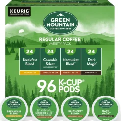 Green Mountain Coffee Single-Serve Coffee K-Cup, Regular Variety Pack, Carton Of 88, 4 x 24 Per Box
