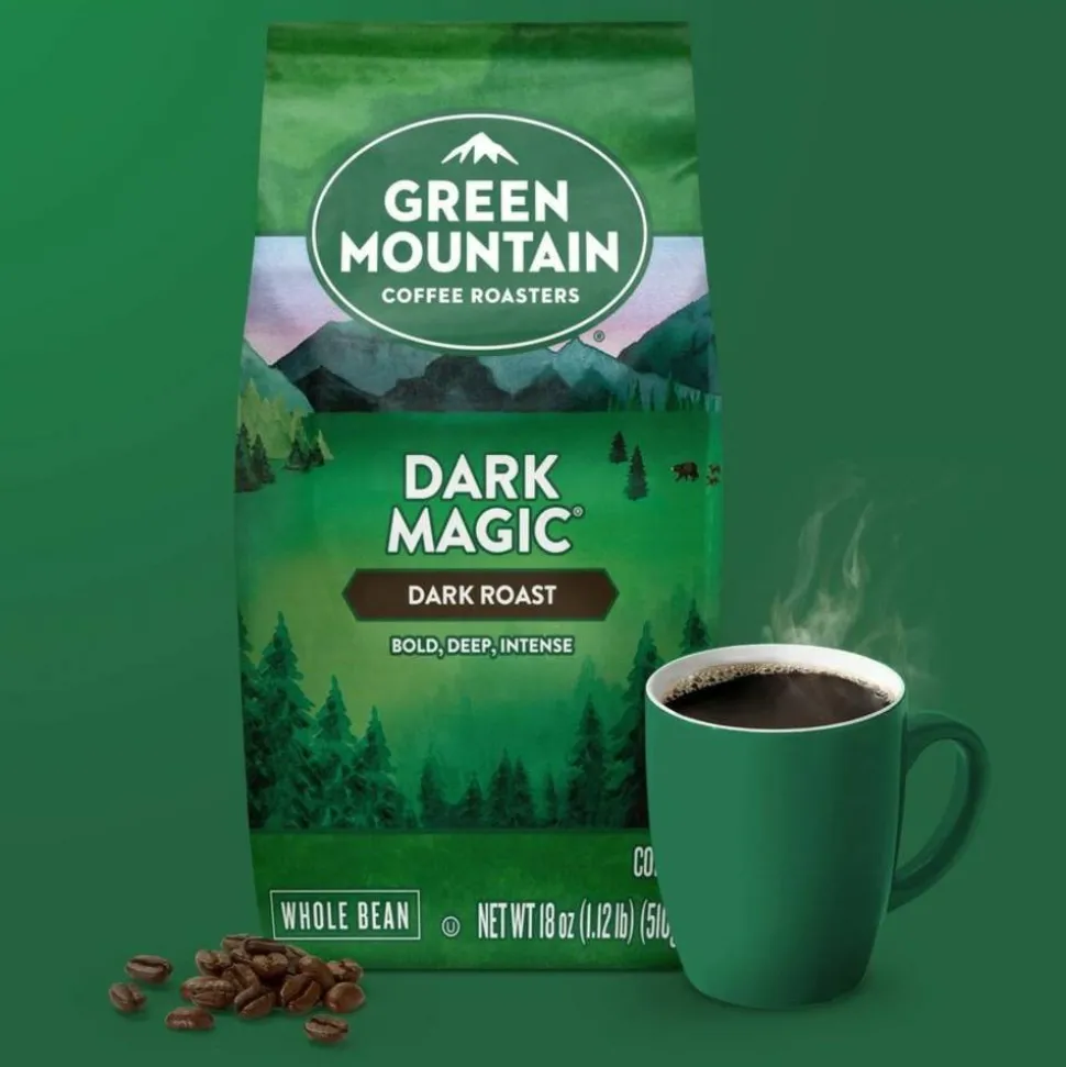 Green Mountain Coffee Whole Bean Coffee, Dark Roast, Dark Magic, 18 Oz Per Bag
