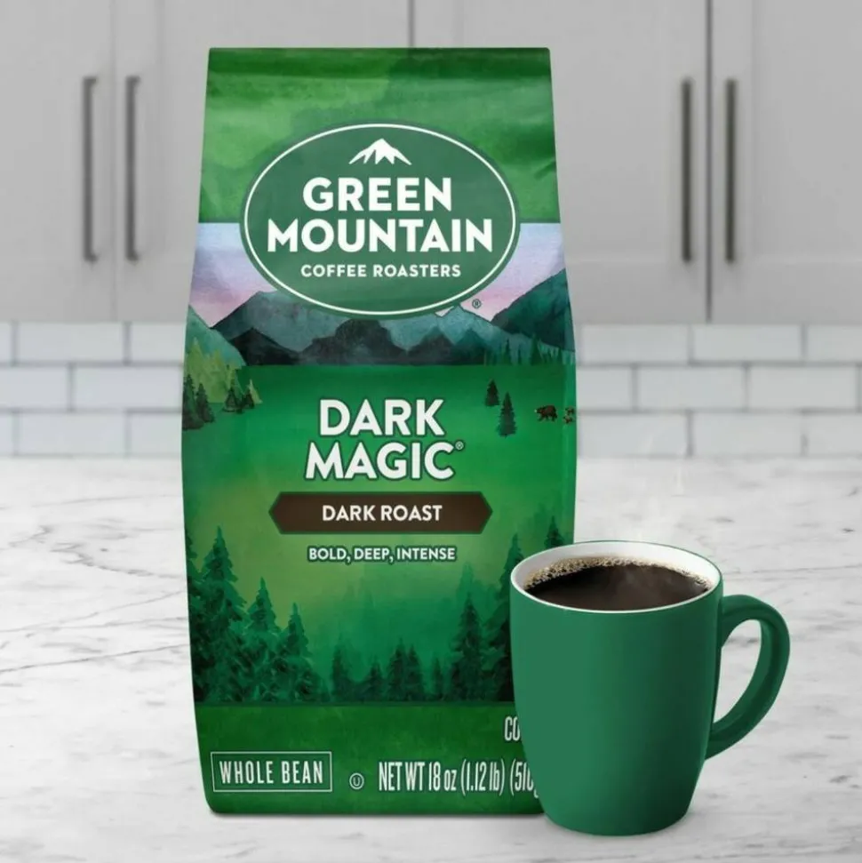 Green Mountain Coffee Whole Bean Coffee, Dark Roast, Dark Magic, 18 Oz Per Bag