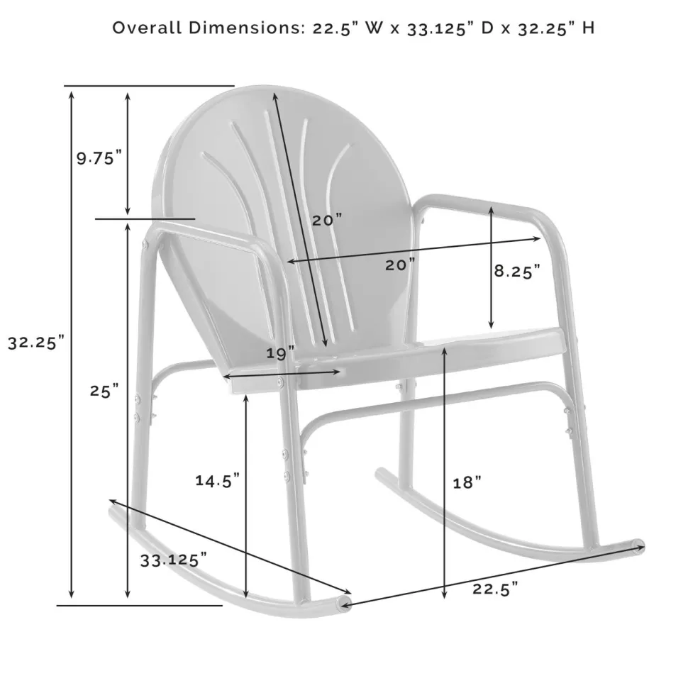 Griffith 2Pc Outdoor Metal Rocking Chair Set