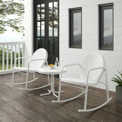 Griffith 3Pc Outdoor Metal Rocking Chair Set