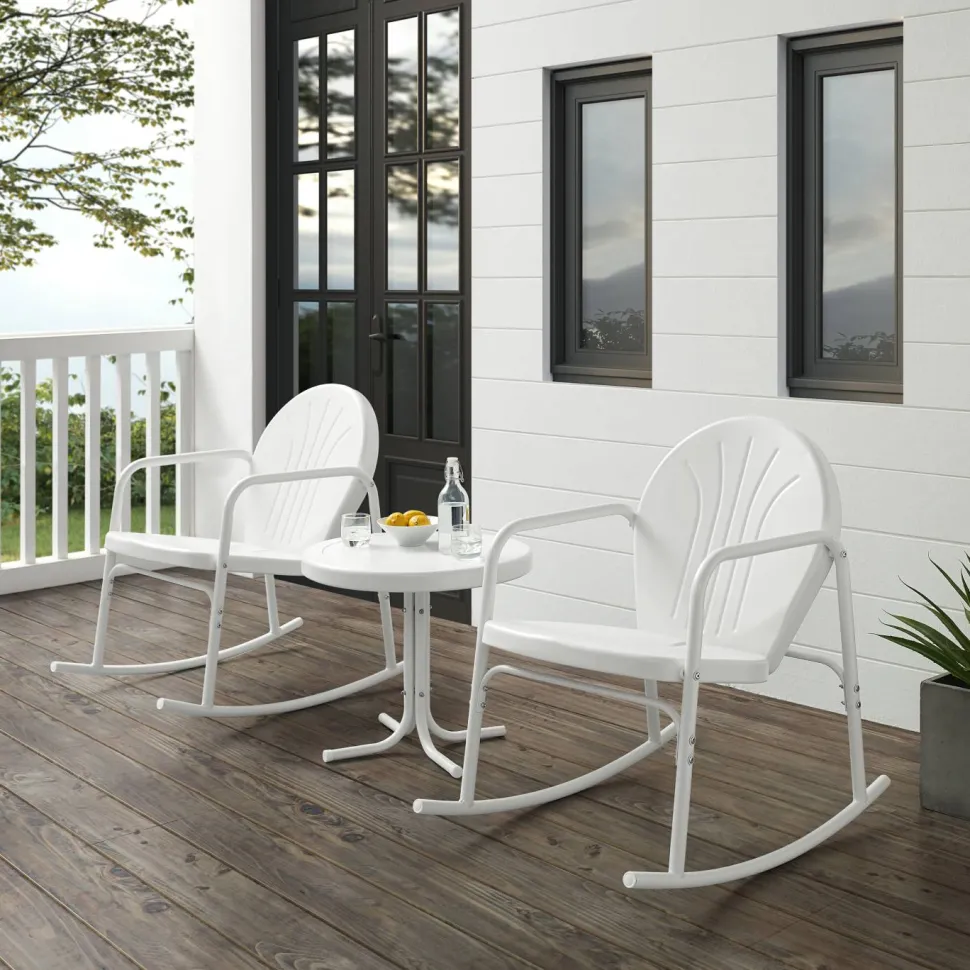 Griffith 3Pc Outdoor Metal Rocking Chair Set