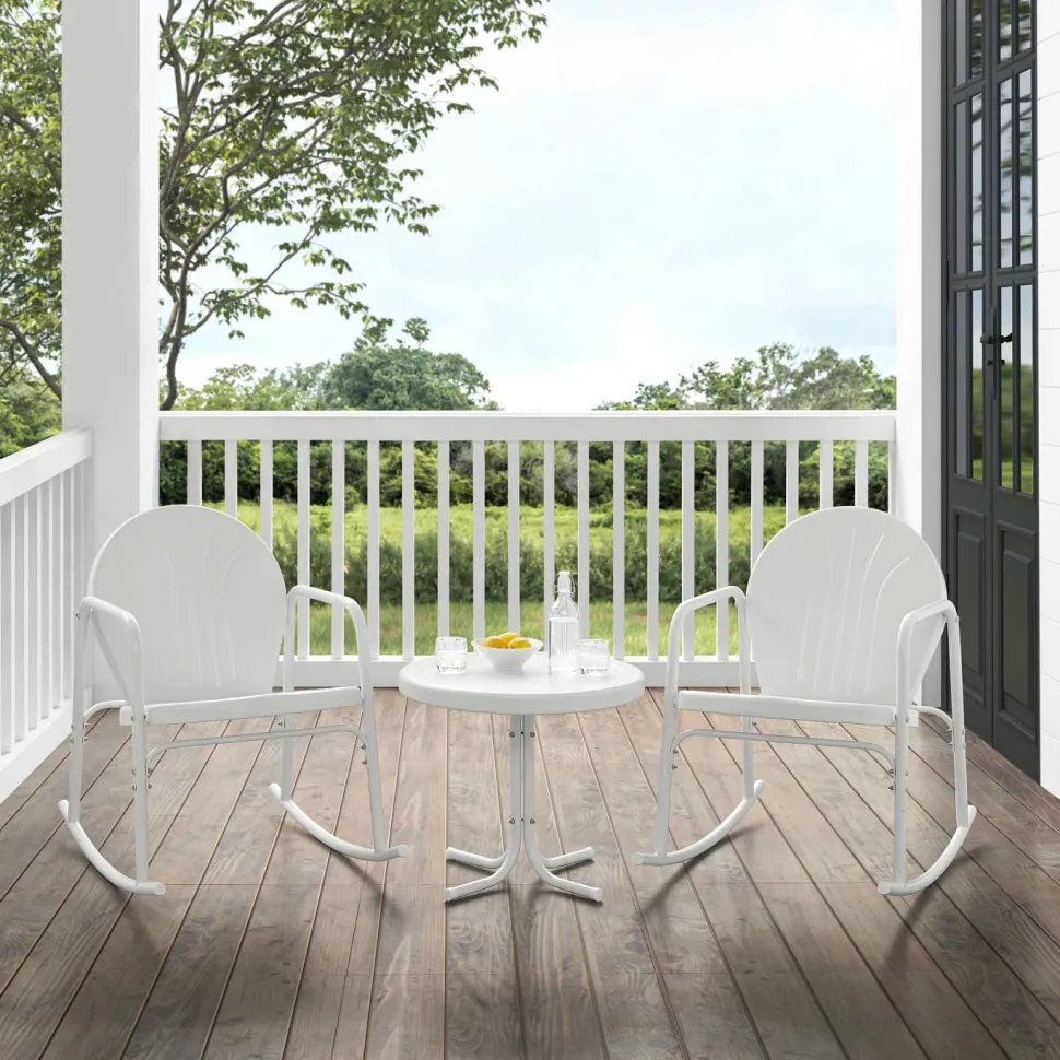 Griffith 3Pc Outdoor Metal Rocking Chair Set
