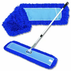 Gritt Commercial All-In-One Microfiber Dust Mop Set with Telescopic Handle, 48 x 5, Blue Microfiber Head, 40
