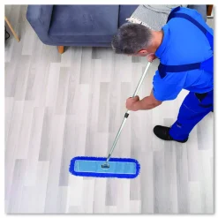 Gritt Commercial All-In-One Microfiber Dust Mop Set with Telescopic Handle, 36 x 5, Blue Microfiber Head, 72