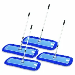 Gritt Commercial All-In-One Microfiber Dust Mop Set with Telescopic Handle, 36 x 5, Blue Microfiber Head, 72