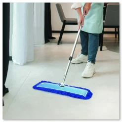 Gritt Commercial All-In-One Microfiber Dust Mop Set with Telescopic Handle, 36 x 5, Blue Microfiber Head, 72