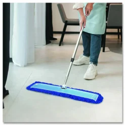 Gritt Commercial All-In-One Microfiber Dust Mop Set with Telescopic Handle, 48 x 5, Blue Microfiber Head, 72
