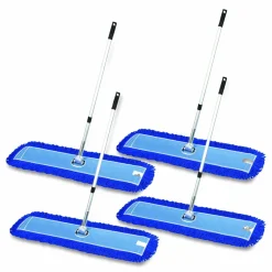 Gritt Commercial All-In-One Microfiber Dust Mop Set with Telescopic Handle, 48 x 5, Blue Microfiber Head, 72