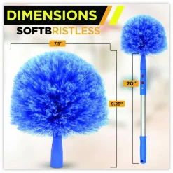Gritt Commercial Cobweb/Corner Duster Brush with 20" Pole, 3/Kit