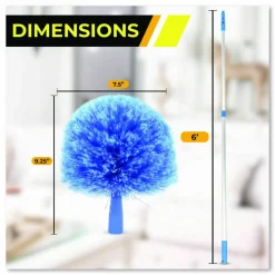Gritt Commercial Cobweb/Corner Duster Brush with Telescopic Pole, 3 ft to 6 ft Handle, 3/Kit