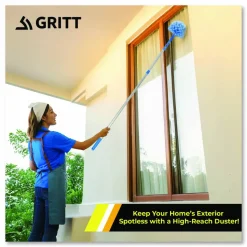 Gritt Commercial Cobweb/Corner Duster Brush with Telescopic Pole, 3 ft to 6 ft Handle, 3/Kit