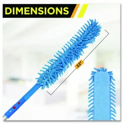 Gritt Commercial Flexible Wand Duster with Microfiber and Chenille Sleeve, 22" Length, 2/Pack