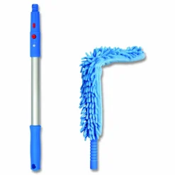 Gritt Commercial Flexible Wand Duster with Microfiber and Chenille Sleeve and 20" Pole