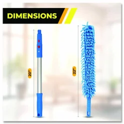 Gritt Commercial Flexible Wand Duster with Microfiber and Chenille Sleeve and 20