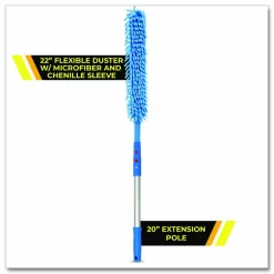 Gritt Commercial Flexible Wand Duster with Microfiber and Chenille Sleeve and 20