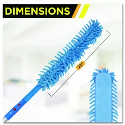 Gritt Commercial Flexible Wand Duster with Microfiber and Chenille Sleeve, 22