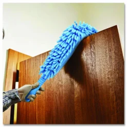 Gritt Commercial Flexible Wand Duster with Microfiber and Chenille Sleeve and 6 ft Telescopic Pole, 3/Kit