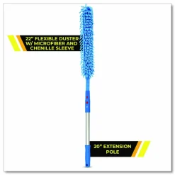 Gritt Commercial Flexible Wand Duster with Microfiber and Chenille Sleeve and 20