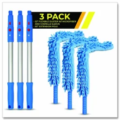 Gritt Commercial Flexible Wand Duster with Microfiber and Chenille Sleeve and 20