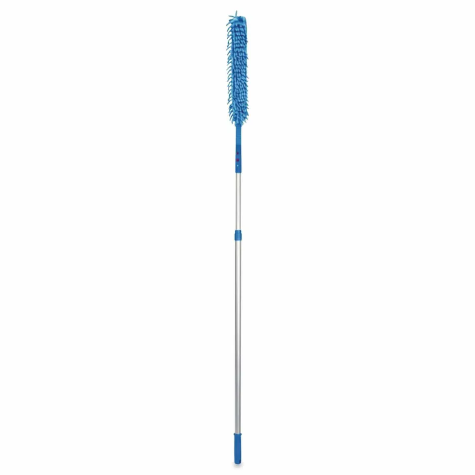 Gritt Commercial Flexible Wand Duster with Microfiber and Chenille Sleeve and 6 ft Telescopic Pole