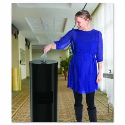 Gritt Commercial Floor Stand Wet Wipe Dispenser Station with 7 Gallon Built-In Trash Can, 13.1 x 13.1 x 36, Black
