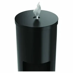 Gritt Commercial Floor Stand Wet Wipe Dispenser Station with 7 Gallon Built-In Trash Can, 13.1 x 13.1 x 36, Black
