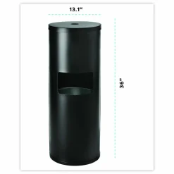 Gritt Commercial Floor Stand Wet Wipe Dispenser Station with 7 Gallon Built-In Trash Can, 13.1 x 13.1 x 36, Black