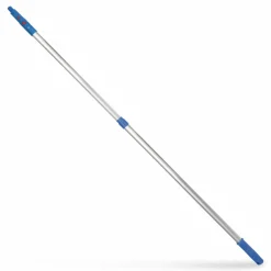 Gritt Commercial 6 ft Telescopic Aluminum Extension Pole with Click/Lock Adapter Cone, 3.5 ft to 6 ft, Blue/Silver, 12/Carton