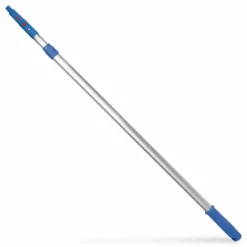 Gritt Commercial 6 ft Telescopic Aluminum Extension Pole with Click/Lock Adapter Cone, 3.5 ft to 6 ft, Blue/Silver, 12/Carton