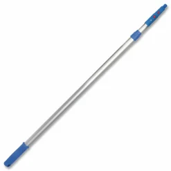 Gritt Commercial 6 ft Telescopic Aluminum Extension Pole with Click/Lock Adapter Cone, 3.5 ft to 6 ft, Blue/Silver, 2/Pack