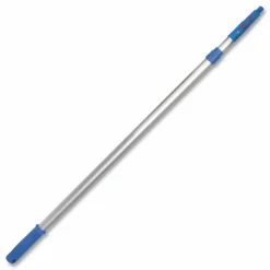 Gritt Commercial 6 ft Telescopic Aluminum Extension Pole with Click/Lock Adapter Cone, 3.5 ft to 6 ft, Blue/Silver, 3/Pack