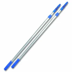 Gritt Commercial 6 ft Telescopic Aluminum Extension Pole with Click/Lock Adapter Cone, 3.5 ft to 6 ft, Blue/Silver, 3/Pack