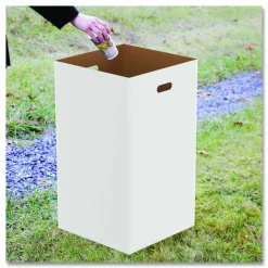 Gritt Commercial 40 Gallon Corrugated Cardboard Trash Can and Recycling Container, White, 10/Carton